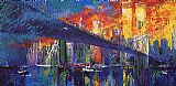 Leroy Neiman Famous Paintings - The Brooklyn Bridge